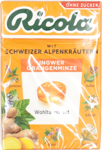Ricola Schweizer Alpenkräuter Ingwer Orangenminze 50g